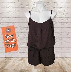 NWT/  FCNY Dark Brown Sleeveless Romper Large